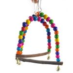 Colorful Beads Bird Bells Toys Pet Multi Ladder Bridge Natural Wooden Parrots Swing Toy Birds Perch - Image 4