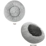 Donut Dog Bed Warm Soft Long Plush Pet Cushion For Samll Large Dog House Cat Calming Bed - Image 4