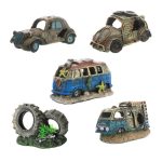 Resin Aquarium Ornaments Decorations Artificial Car Landscaping Accessories For Fish Tank