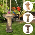Outdoor Bird Bath Resin Pedestal Fountain Courtyard Decoration