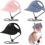 Pet Cat and Puppy Hats Summer Plain Oxford Hat Outdoor Sun Hat