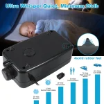 3.5W, 8W, 12W Ultra Quiet Adjustable Aquarium Oxygen Pump with Dual Output - Image 3