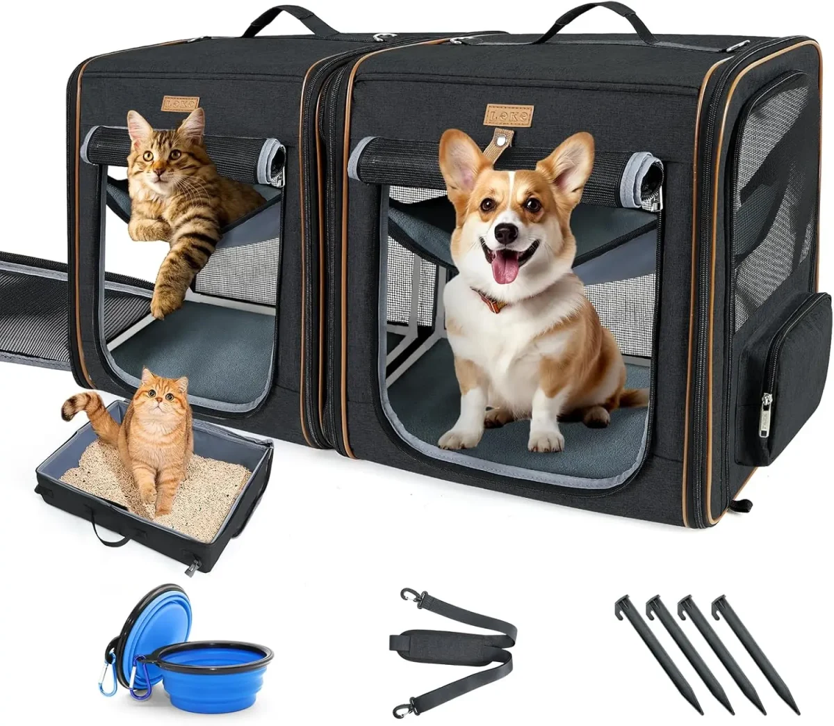 2-in-1 Dog and Cat Carrier for Small, Medium and Large Pets up to 45 Pounds